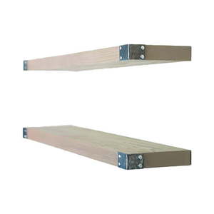 lot 2219 image: Willow & Grace Designs Dennis Collection 6 in x 24 in Wood Floating Shelf Set