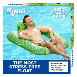 lot 2232 image: Aqua Leisure Zero Gravity Inflatable Swimming Pool Lounge Float Green