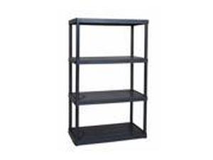 lot 2242 image: Gracious Living 4 Shelf Fixed Height Ventilated Heavy Duty Storage Unit 18 x 36 x 54 Black
