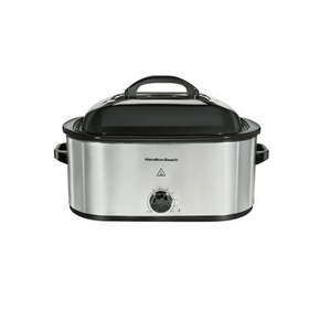 lot 2274 image: Hamilton Beach Electric Roaster Oven Stainless Steel Finish with Black Accents 22 Quarts 32215