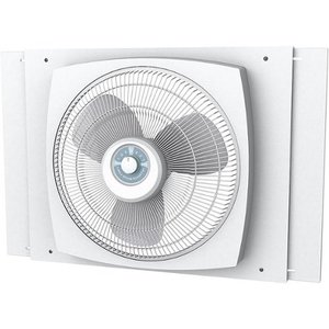 lot 2280 image: Lasko - 16 Electrically Reversible Window Fan with Storm Guard - White