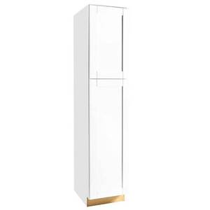 lot 2287 image: Hampton Bay Shaker Satin White Stock Assembled Pantry Kitchen Cabinet (18 in. x 84 in. x 24 in.)