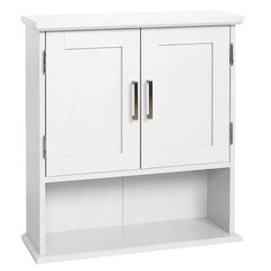 lot 2291 image: Glacier Bay Shaker Style 23 in. Wall Cabinet with Open Shelf in White