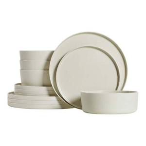 lot 2327 image: Home Decorators Collection Trenblay Melamine Dinnerware Set in Natural Beige (Service For 4)