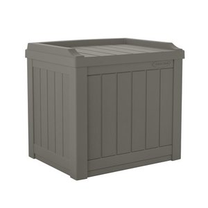 lot 2330 image: Suncast - Small Resin Patio Storage Deck Box and Seat