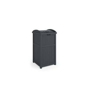 lot 2333 image: Suncast Trash Hideaway Outdoor 33 Gallon Garbage Waste Trash Can, Cyberspace