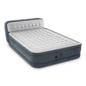 lot 2360 image: Intex - Dura Beam Deluxe Queen Airbed with Built in Pump & Ultra Plush Headboard - Gray