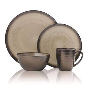 lot 2376 image: Gourmet Basics by Mikasa Anastasia Cream 16-Piece Dinnerware Set Assorted