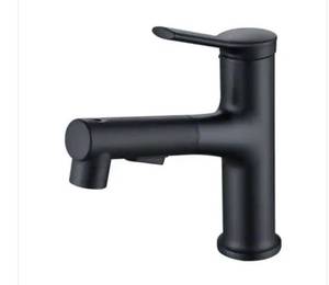 lot 2377 image: Single Hole Single-Handle Pull Down Bathroom Faucet in Matte Black