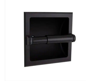 lot 2395 image: Recessed Wall Mounted Toilet Tissue Paper Holder in Matte Black
