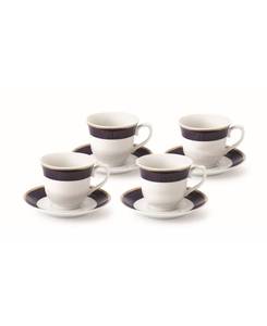 lot 2426 image: Lorren Home Trends 8 Piece 8oz Tea or Coffee Cup and Saucer Set, Service for 4