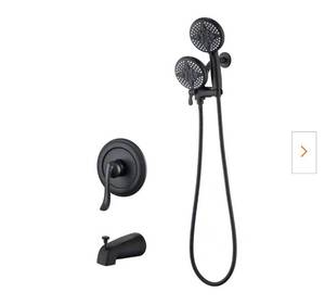 lot 2437 image: Single-Handle 24-Spray Tub and Shower Faucet Handheld Combo with 5 in. Shower Head in Matte Black (Valve Included)