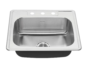 lot 2434 image: American Standard 20Sb.8252283S Colony 25 Single Basin Stainless Steel Kitchen Sink