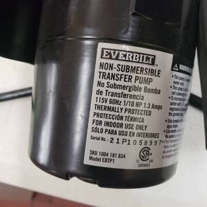 lot 22561 image: Everbilt Non-Submersible Transfer Pump