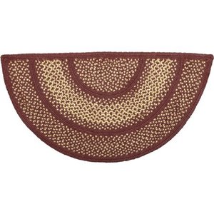 lot 22578 image: Burgundy Red Primitive Jute Rug- 14.5 x 29