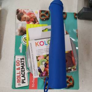 lot 22603 image: Roll Out Food Mat and Collapsible Storage Container