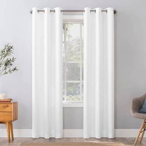 lot 22665 image: 96x40 Herschel Slub Textured Semi-Sheer Grommet Top Curtain Panel White - No. 918