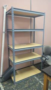 lot 5487 image: 5-Tier Gray Metal Shelf