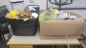 lot 5494 image: Tub Of Assorted Linen, Eddie Bauer Womens Combo Pack, Hamilton Beach Handheld Mixer, and More