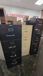 lot 6483 image: Lot of Three Filing Cabinets - HON