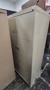lot 6484 image: Hon Tan 4-Drawer Filing Cabinet and a Hon Black 5-Drawer Filing Cabinet