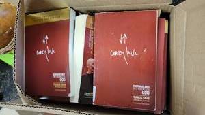 lot 9706 image: Box of Biblical Chapter Books - Crazy Love by Francis Chan, and More