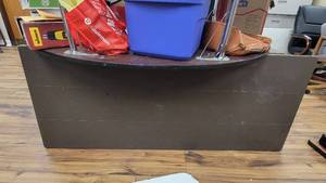 lot 9767 image: Heavy Duty 6ft Foldable Table W a 6ft Black Table Top