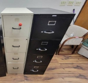 lot 9778 image: Lott of 2 Upright Four-Drawer Filing Cabinets - HON and Aarons Rents and Sells Furniture