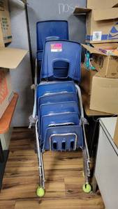 lot 9875 image: (14) Dark blue Virco Childrens Chairs