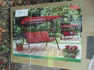 lot 1001 image: New in Box Canopy 3 Person Swing
