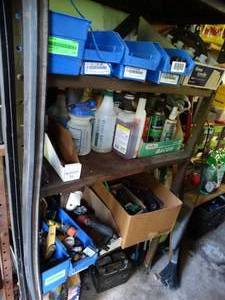 lot 1012 image: Mix of Chemicals  Hose Parts  Organizers  Battery  Misc