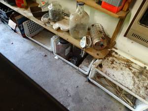 lot 1025 image: Plastic Storage on Floor  Small Wheel  Fasteners  Misc