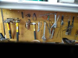 lot 1090 image: Its Hammer Time and More  Contents on Peg Board