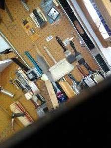 lot 1107 image: Peg Board on End with Brushes