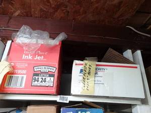 lot 1110 image: Box of Reel-to-Reel Tapes and Small Plastic Boxes
