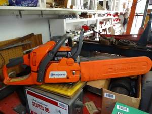 lot 1153 image: High Quality Husqvarna Gas Chainsaw, 18in. Bar, 50.2cc, Model# 445