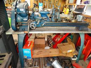 lot 1184 image: Craftsman Quality Lathe on Table and Misc Parts
