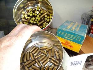 lot 1222 image: Variety of Loads made for a Nail Driving Gun  Vintage Tins