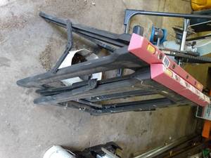 lot 1257 image: 2 Light Weight Plastic Saw Horses