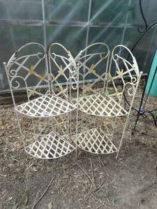 lot 1422 image: Small Folding Metal Corner Shelves