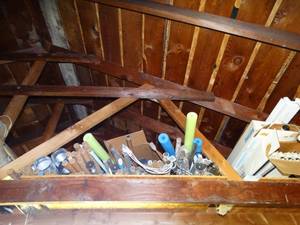 lot 1301 image: 2 Foam Coolers and Misc Contents in the Ceiling of 2 Car Garage