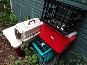 lot 1340 image: Lot of Crates and Coolers