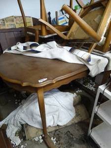 lot 1349 image: Nice Wood Dining Room Table and 4 Chairs