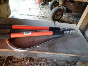 lot 1480 image: Clippers and hand Saw