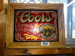 lot 1506 image: Framed Coors Sign