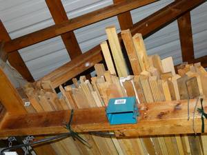 lot 1558 image: Huge Lot of Misc Wood in Ceiling including Toboggan Sled