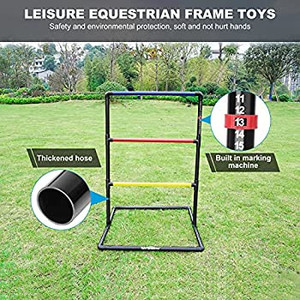 lot 2399 image: Ladder Toss Outdoor Game Set Indoor Ladder Ball Toss Game with 6 Weighted Bolos, Carrying Case and Sand Weighted PVC Piping,Games for Adults, Kids, Family