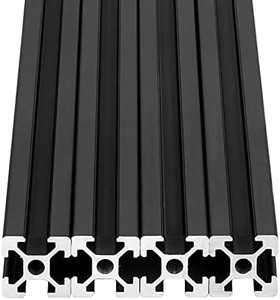 lot 3525 image: 4pcs 600mm T Slot 2020 Aluminum Extrusion European Standard Anodized Linear Rail for 3D Printer Parts and CNC DIY Black(23.6inch)