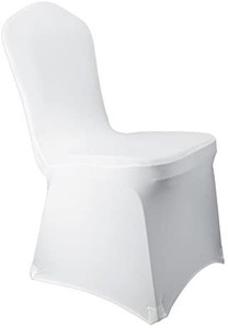lot 3534 image: WELMATCH White Spandex Chair Covers Wedding Universal - 10 Pcs Banquet Wedding Party Dining Decoration (White, 10)