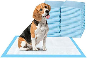 lot 3550 image: ScratchMe Super-Absorbent Waterproof Dog and Puppy Pet Training Pad, Housebreaking Pet Pad, 50-Count Small-Size, 17.1����X23.6����, Blue
